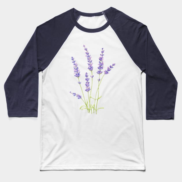 Lavender flower Baseball T-Shirt by La Bemol